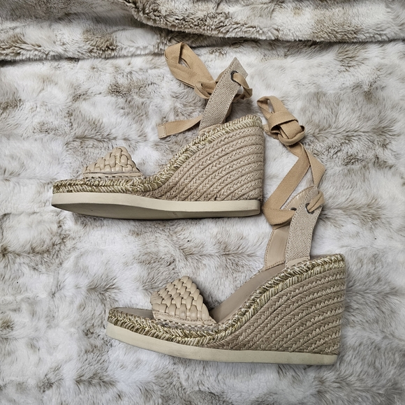 Vince Camuto Shoes Womens 9 M Beige Espadrille Platform‎ Wedge Sandals Brisshel - Picture 2 of 10